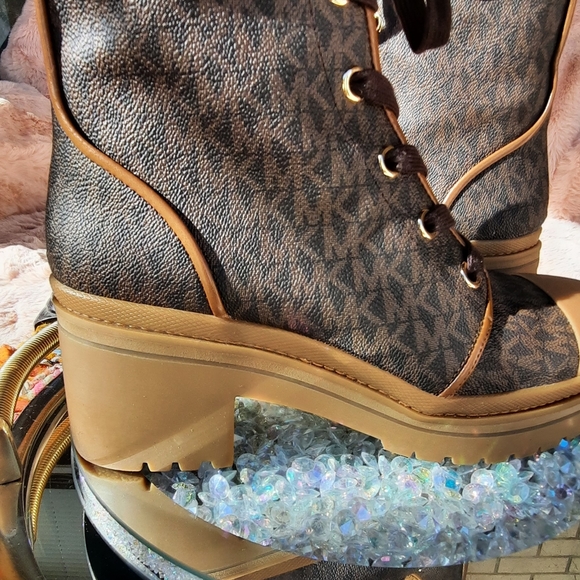 MICHAEL KORS corey logo jacquard combat boots - Picture 7 of 8
